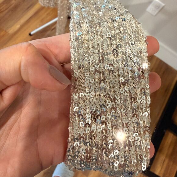 Alexia Admor 'Val' Sequin Long Sleeve Tie-Waist Mini Dress Size Large - Picture 12 of 12